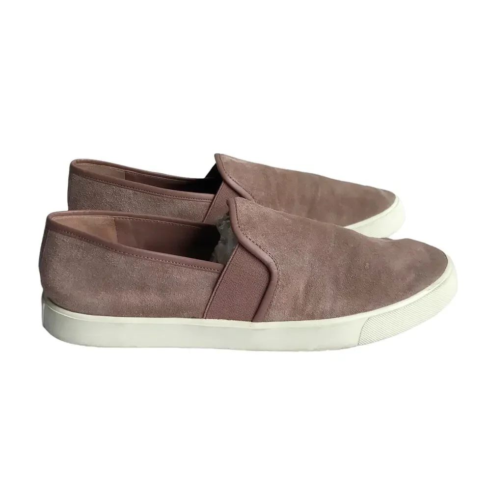 Vince Blair Suede Slip On Platform Sneakers Size 9 Pink Academia Minimalist